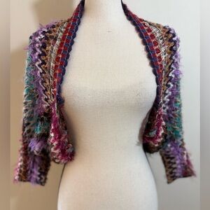 Sweet Pea knit shrug multicolored boho chic SZ S/M